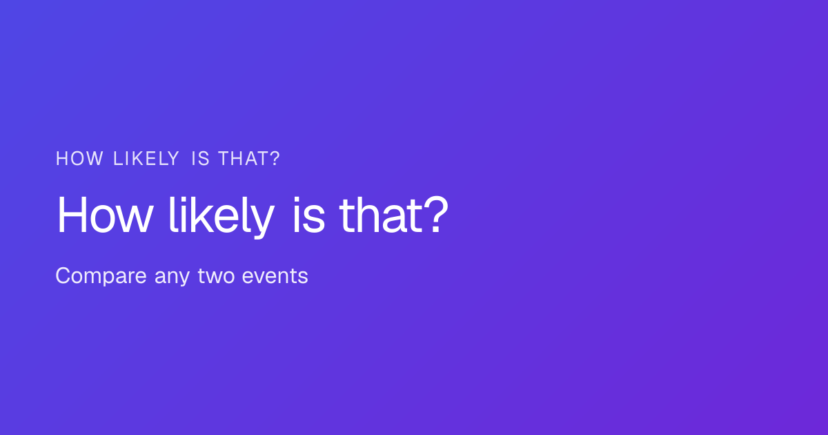 I made a site that turns two “1 in X” odds into an “you’re N× more likely” card
